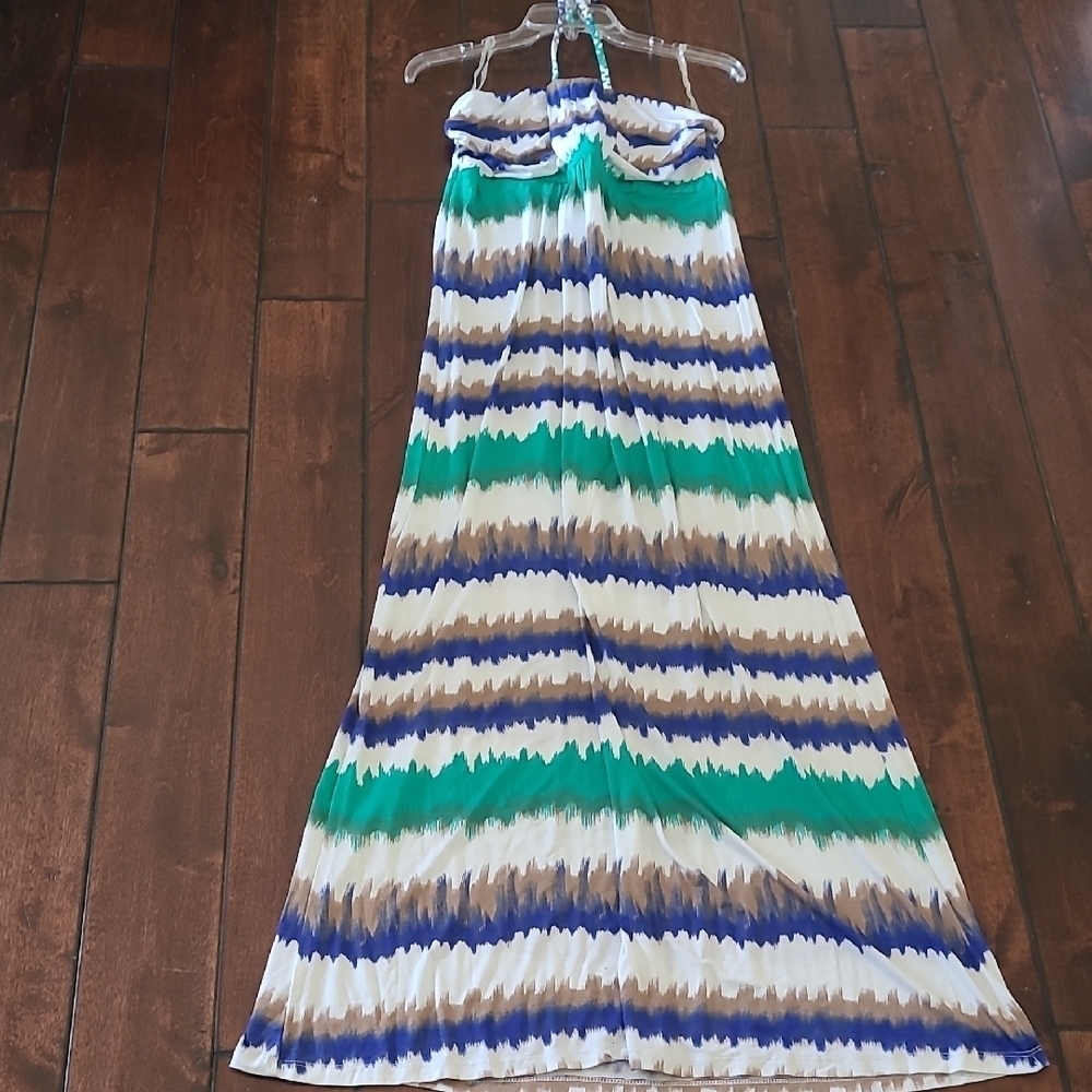 Design History Striped Maxi Dresses Tie Dye Blue and Orange Lot Size M
